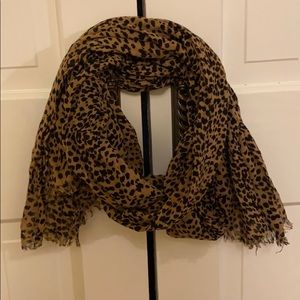 Cheetah print scarf with frayed edges